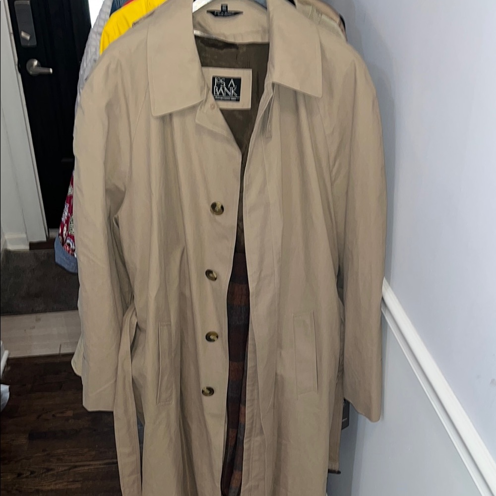 Classic Jos A Bank Beige Trench Coat